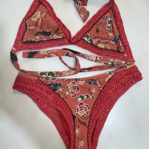 Floral Crochet Bikini Set